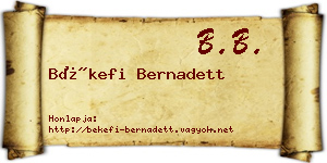 Békefi Bernadett névjegykártya
