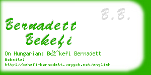 bernadett bekefi business card